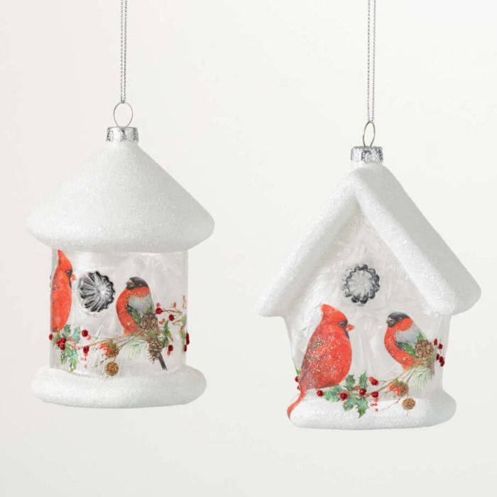 Birdhouse Glass Ornament